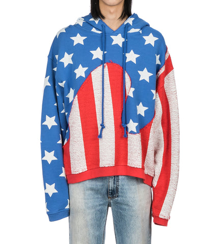 STARS AND STRIPES SWIRL HOODIE BLUE