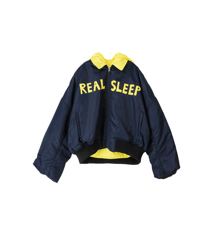 REAL SLEEP BOMBER JACKET NAVY/YELLOW