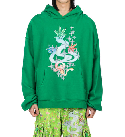 PRINTED HOODIE GREEN