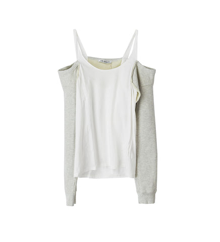 CARDIGAN TANK TELLOW TINT MELANGE FLEECE