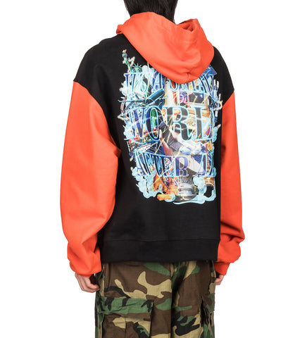 SMALL WORLD GRAPHIC HOODIE BLACK / RED