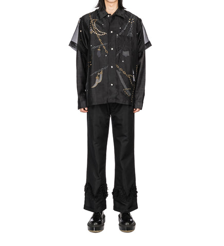 CHAIN EMBROIDERED SHIRT BLACK