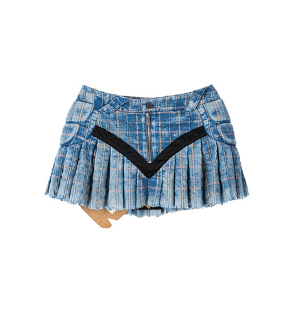 POWER TREATED SKIRT BLUE CHECKED