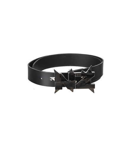 SPIKED LOGO BELT BLACK