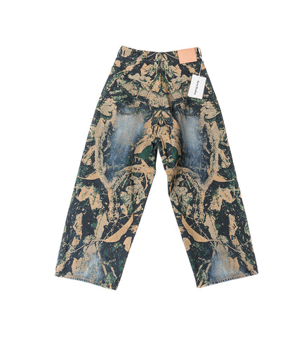 2023 DENIM MOSSY OAK SUPER BAGGY FIT PRINTED JEANS BROWN
