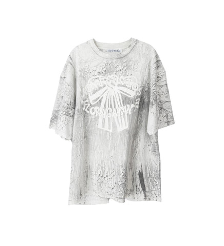 STONE PRINT T-SHIRT FADED BLACK