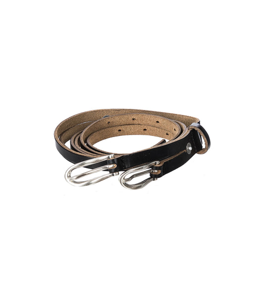 TWIN TONGUE BELT BLACK CHROMEXCEL LEATHER