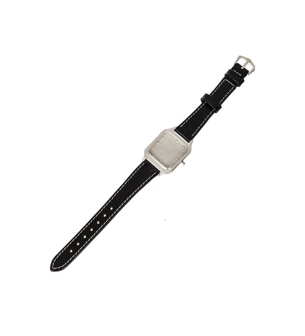 NO TIME WATCH STERLING SILVER BLACK STRAP