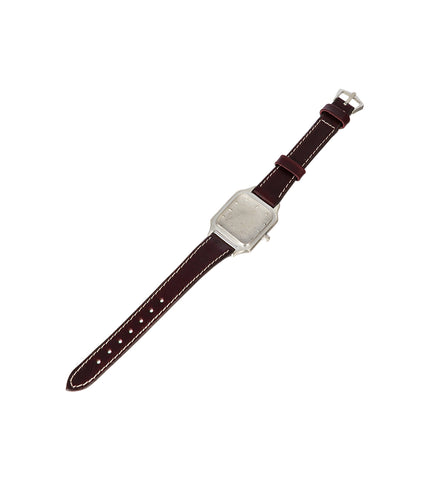 NO TIME WATCH STERLING SILVER BURGUNDY STRAP