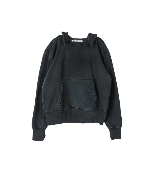 RELIC HOOD PIGMENT BLACK HEFTY FLEECE