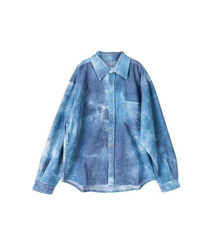 TIE-DYE CORDUROY OVERSHIRT BLUE