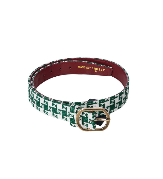 LOOSEY WEAVED BELT GREEN WHITE