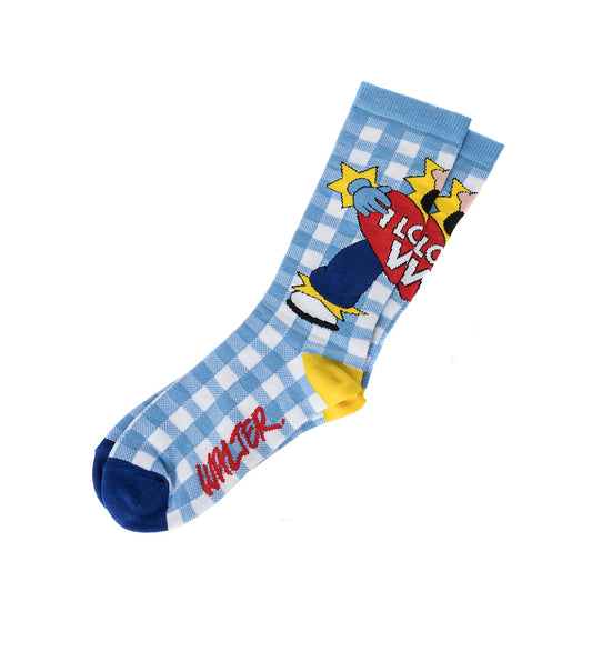 I LOVE W SOCKS PLACID BLUE