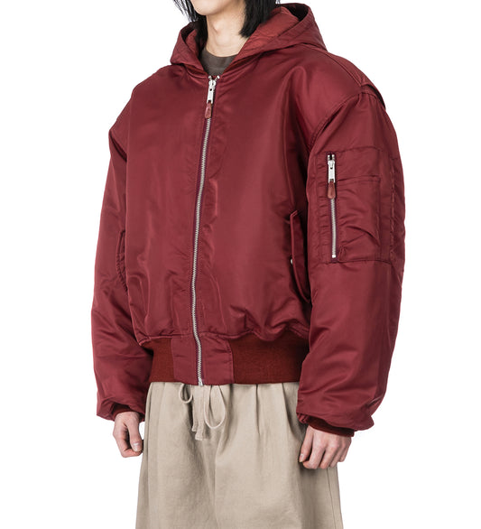 HOODED BROAD BOMBER GARNET