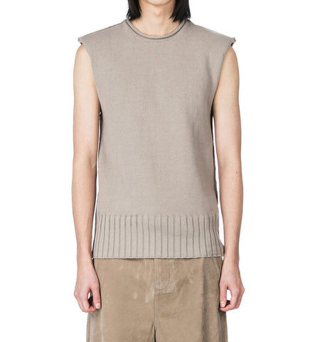 BURNS KNIT VEST MIDDLE GREY