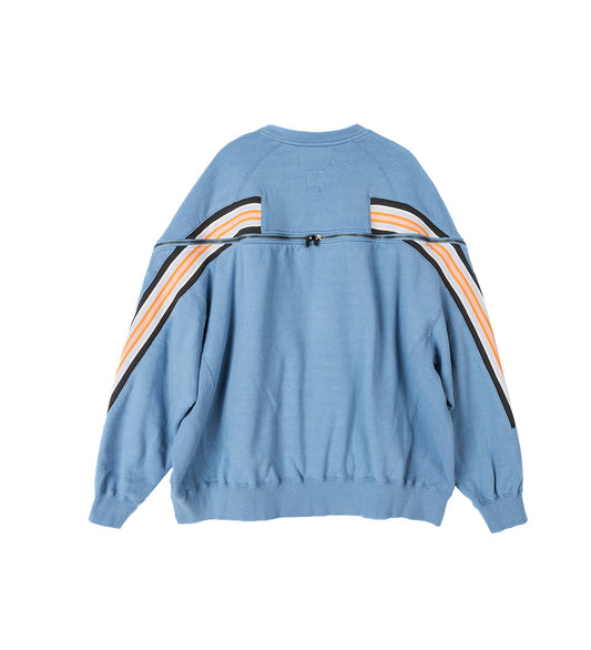 ZIPPER RIB SWEAT BLUE