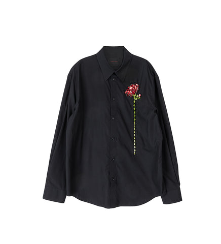 CLASSIC SHIRT W/ TURBO EMB BLACK/RED