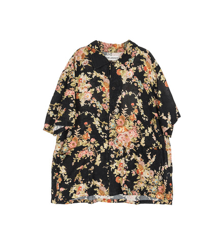 ELDER SHIRT SHORTSLEEVE BLACK FLORAL