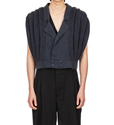 ORSON KNITTED VEST SHINY GRAPHITE