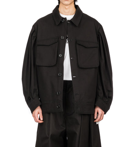 PUFF SLEEVE WORKWEAR JACKET BLACK/PEARL