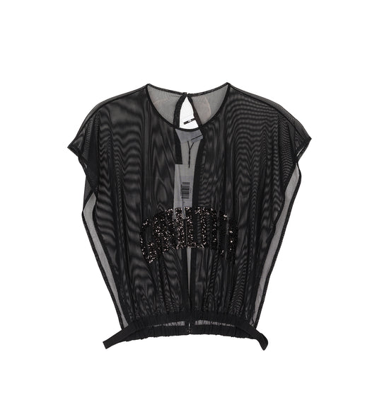 THE GAULTIER TULLE TOP BLACK