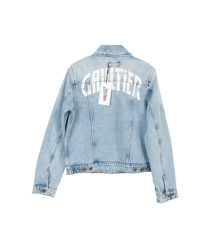 DENIM JACKET WITH LOGO LIGHT BLUE