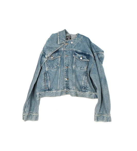 JEAN PAUL GAULTIER X SHAYNE OLIVER OVERSIZED DENIM JACKET LIGHT BLUE