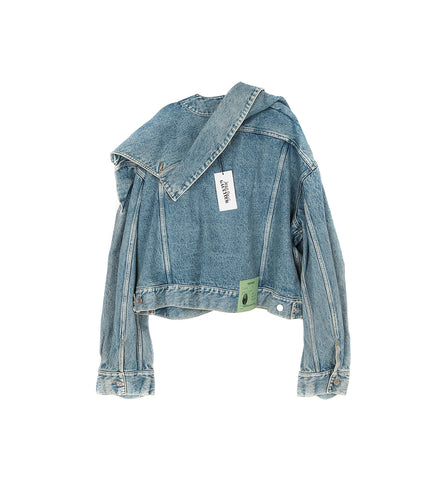 JEAN PAUL GAULTIER X SHAYNE OLIVER OVERSIZED DENIM JACKET LIGHT BLUE