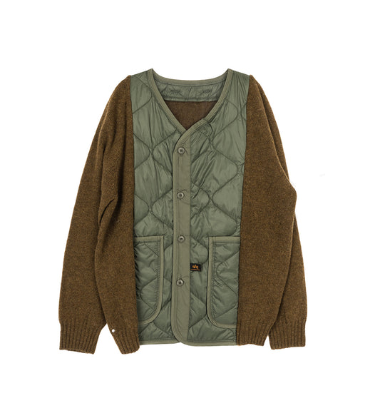 LINING KNITTER CARDIGAN OLIVE