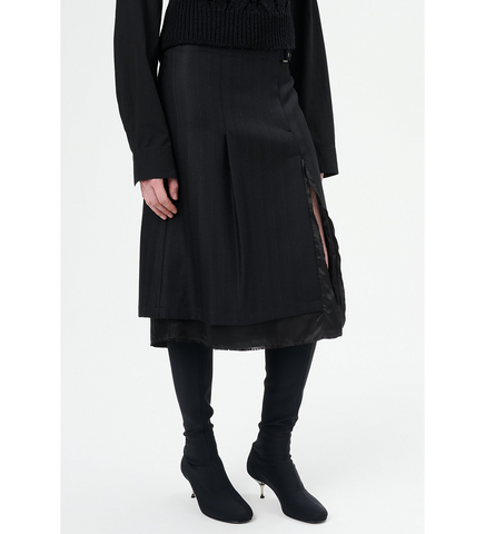 CLAPS SKIRT MAITRE D BLACK WOOL