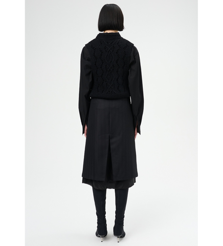 CLAPS SKIRT MAITRE D BLACK WOOL