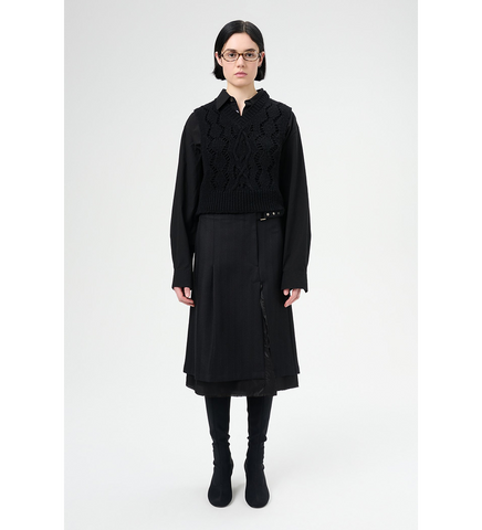 CLAPS SKIRT MAITRE D BLACK WOOL