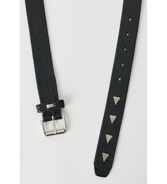 3CM BELT ARROW HEAD BLACK LEATHER