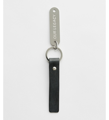 RING KEYRING GREY LEATHER