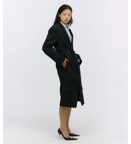 DOUBLE SUIT JACKET COAT BLACK