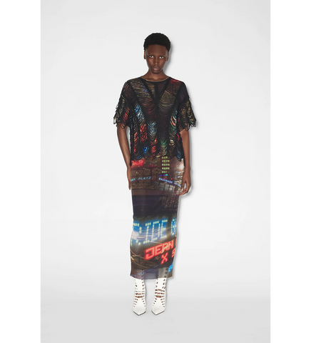 JEAN PAUL GAULTIER X SHAYNE OLIVER SLASHED OVERSIZED CITY T-SHIRT