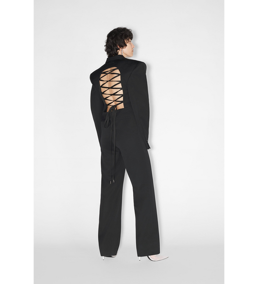 JUMPSUIT BLAZER WITH LACING DETAIL BLACK