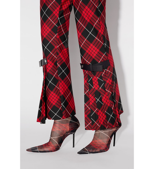 TARTAN TAILORED TROUSER WITH KILT RED/BLACK/WHITE