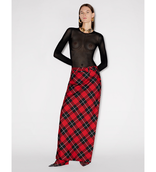 TARTAN PANT SKIRT RED/BLACK/WHITE