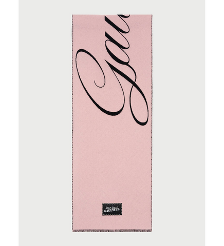 GAULTIER SIGNATURE SCARF PALEPINK/BLACK