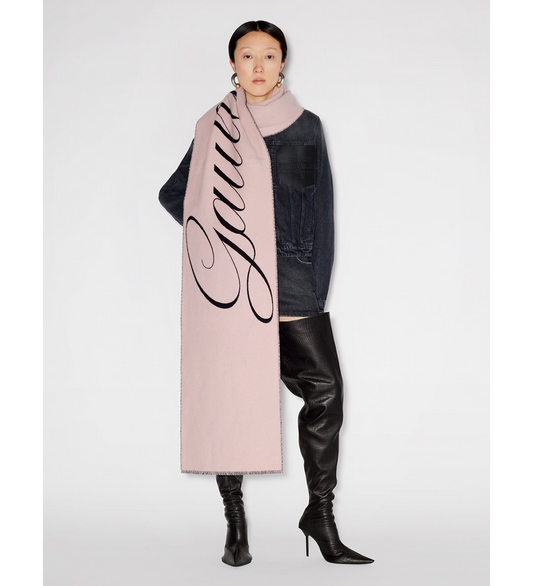 GAULTIER SIGNATURE SCARF PALEPINK/BLACK