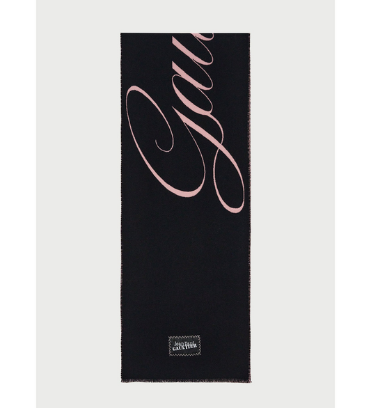 GAULTIER SIGNATURE SCARF BLACK/PALEPINK