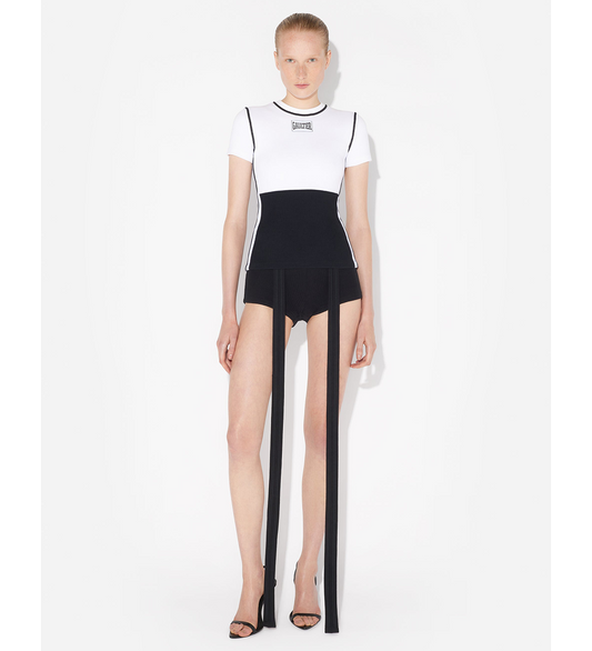 THE GAULTIER COLOR BLOCK T-SHIRT BLACK/WHITE