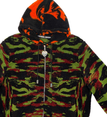 OVERSIZED HOODED FLEECE ORANGE & CAMO