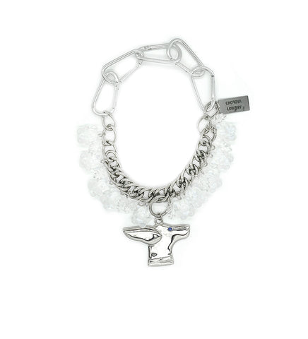 PEARLY PUP NECKLACE SILVER