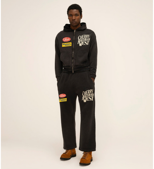 RODEO CHAMP ZIP UP HOODIE BLACK