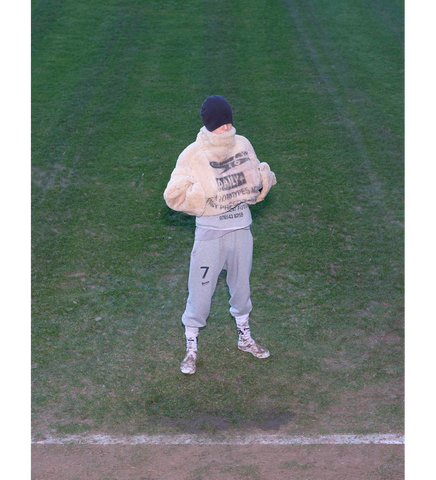 STIRRUP SWEATPANTS MELANGE GREY/WHITE