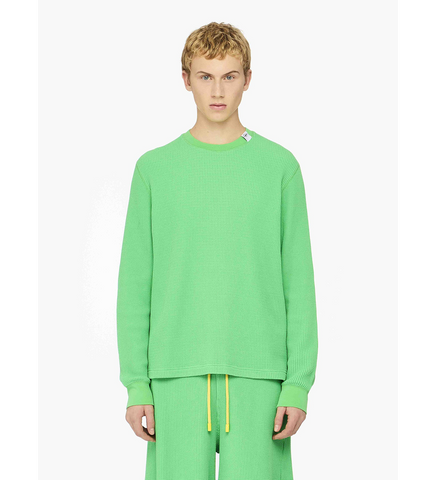 WAFFLE SWEATSHIRT APPLE GREEN