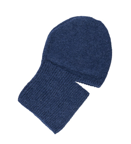 KNITTED BALACLAVA ROYAL BLUE FUZZY ALPACA