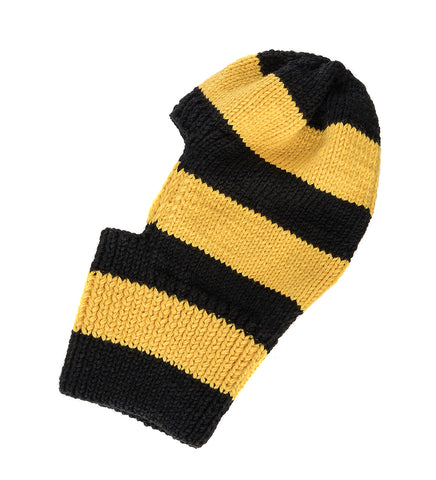 HAND KNIT BEE BALACLAVA BLACK/YELLOW